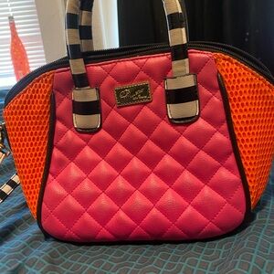 Luv Betsey by Betsey Johnson Quilted Pink and Orange Women's Satchel by